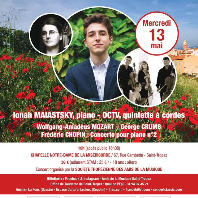 Concert - Ionah MAIATSKY (piano) + OCTV (Quintette à cordes)_Saint-Tropez
