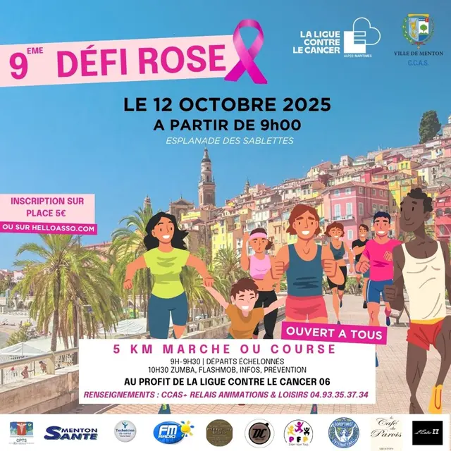 Défi Rose - Action pour la prévention et le dépistage du cancer du sein_Menton