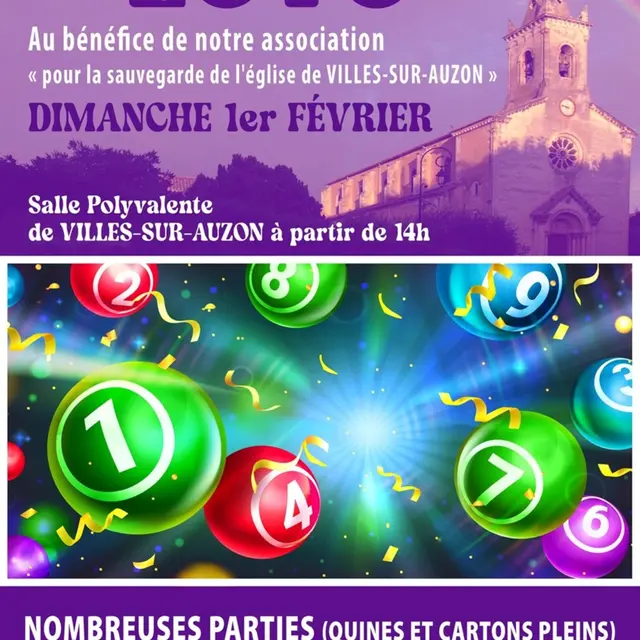 Loto au bénéfice de l'association pour la sauvegarde de l'église_Villes-sur-Auzon