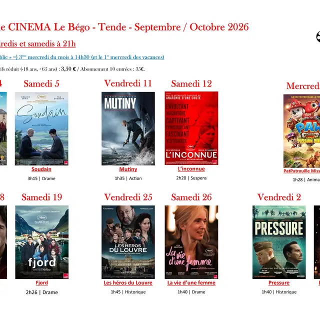Séances de cinéma à Tende_Tende