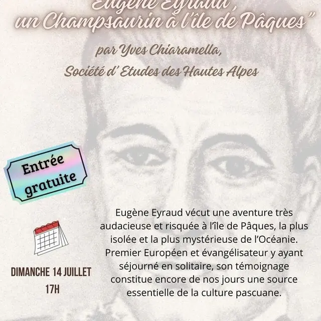 Conférence 'Eugène EYRAUD, un CHampsaurin à l'île de Pâques