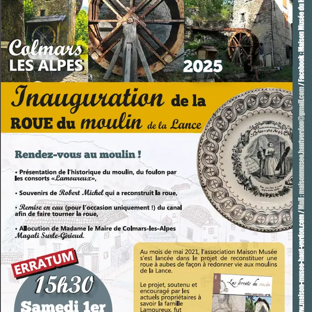 Inauguration de la roue du moulin de la Lance_Colmars