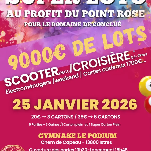 Super Loto solidaire du Rotary club Istres au profit du Point Rose_Istres