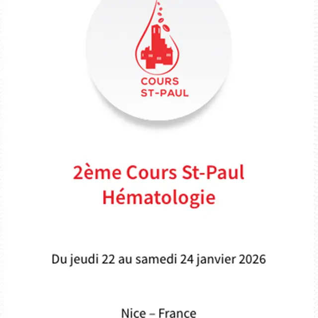 2ème Cours St-Paul en Hématologie 2026_Nice