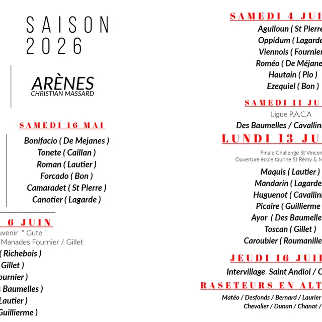 Saison 2026 du Club Taurin Lou Bouvaou_Saint-Andiol