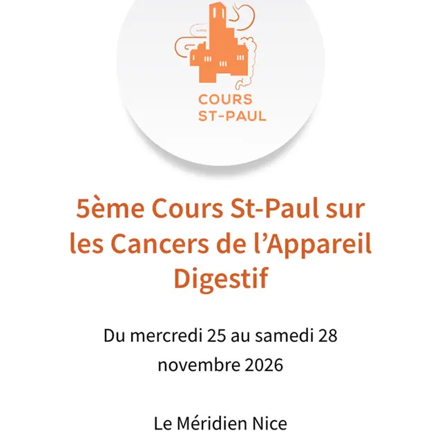 5° Cours St-Paul sur les cancers de l'appareil digestif 2026_Nice