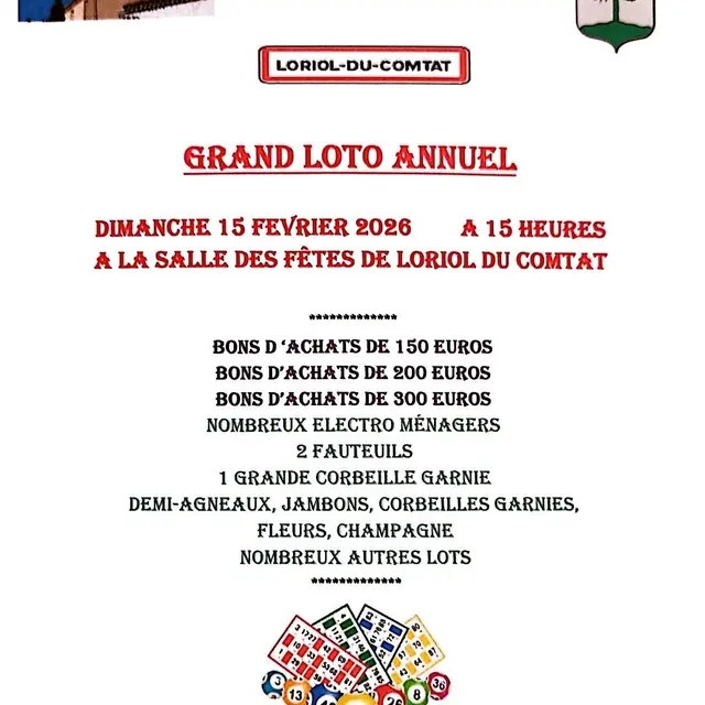 Grand loto annuel du Clocher du Loriot_Loriol-du-Comtat