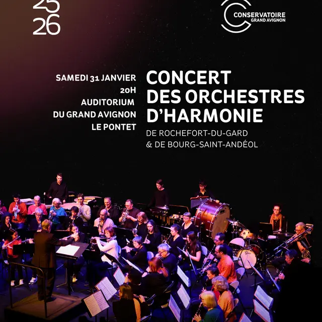Concert des orchestres d’harmonie de Rochefort-du-Gard et Bourg-Saint-Andéol_Le Pontet