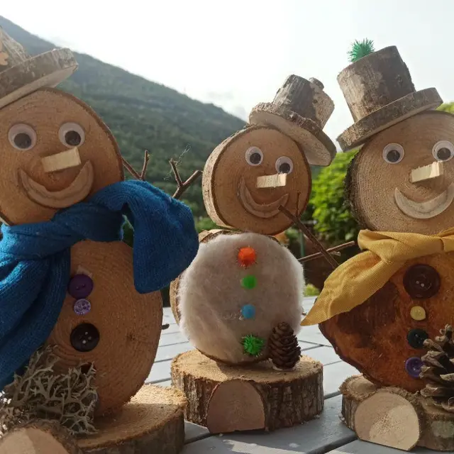 Atelier créatif autour du bois : Bonhomme de neige en 3D_Morzine