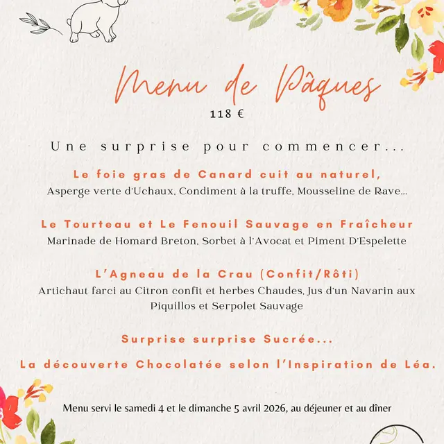 Menu de Pâques à la Mère Germaine_Châteauneuf-du-Pape