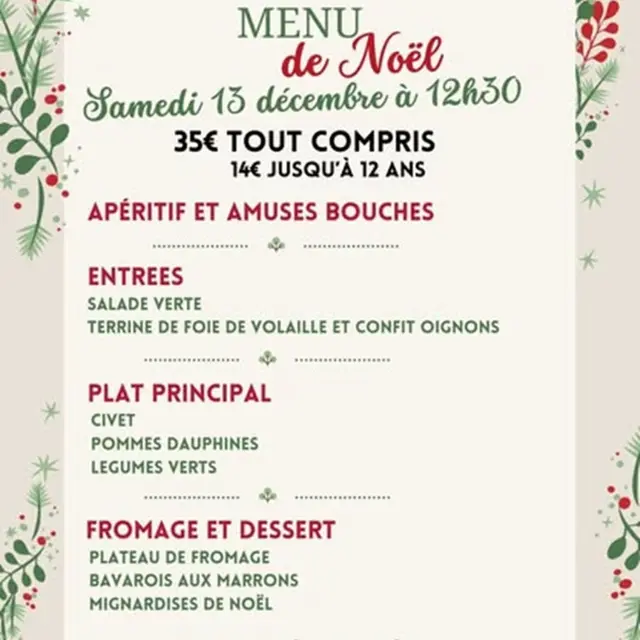 Repas de Noël à la Ferme Auberge la Maguette_Sault