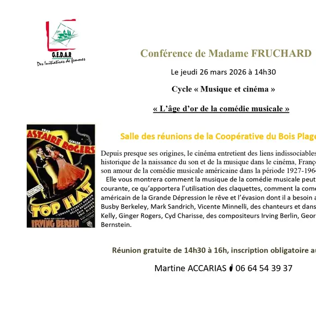 Conférence Musique et Cinéma_Le Bois-Plage-en-Ré