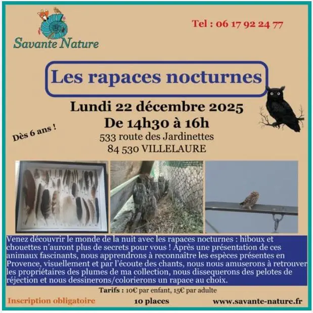 Savante Nature : A la découverte des rapaces nocturnes à Villelaure_Villelaure