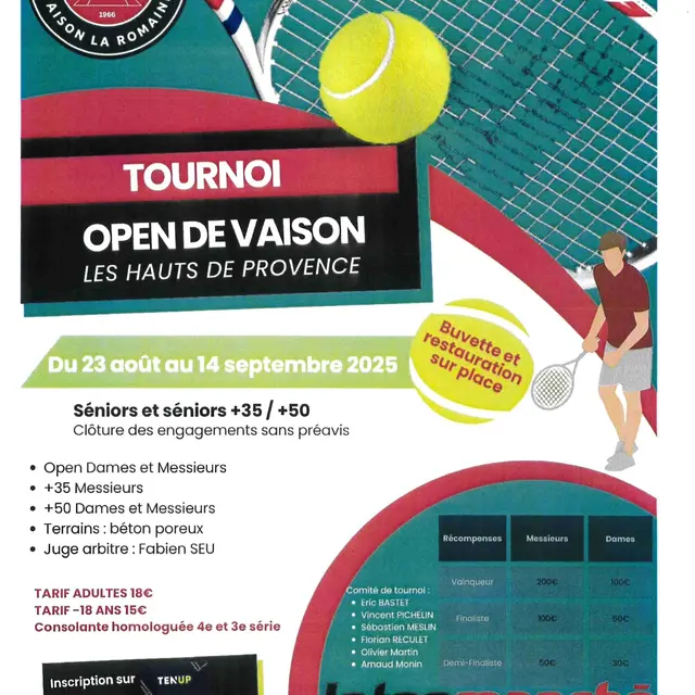Tournoi de tennis - Open de Vaison_Vaison-la-Romaine