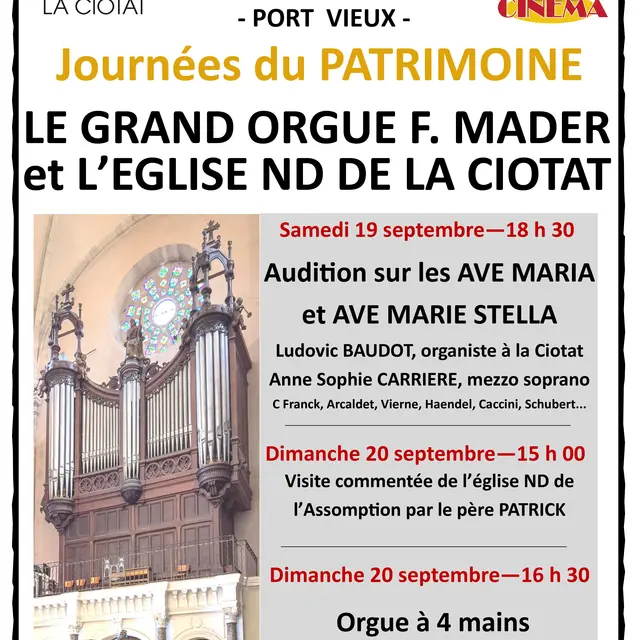 Journées du Patrimoine : le grand orgue F. Mader et l’église Notre-Dame de l'Assomption_ La Ciotat