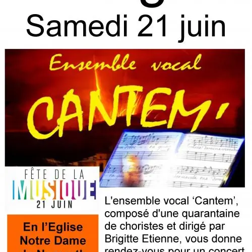 Concert : Ensemble vocal Cantem - Chorale | Fête de la musique_Varages