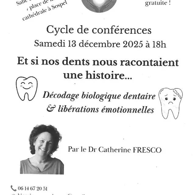 Cycle de conférence : Et si nos dents nous racontaient une histoire..._Sospel