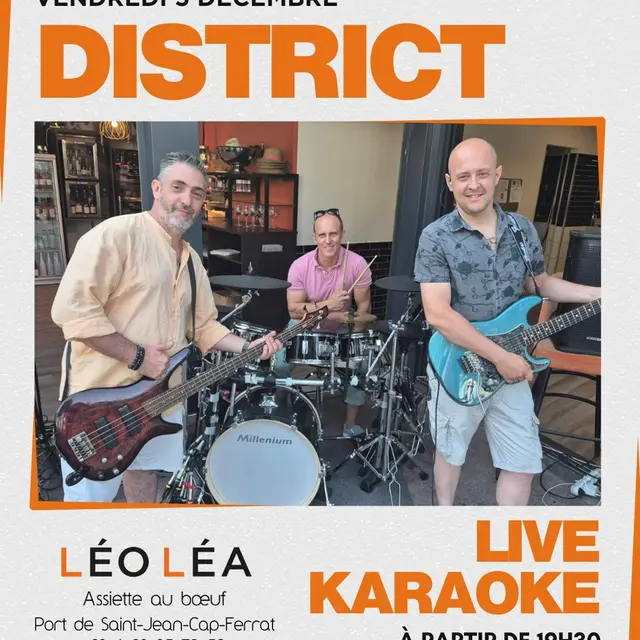 Les soirées du Léo Léa :  District live karaoke_Saint-Jean-Cap-Ferrat