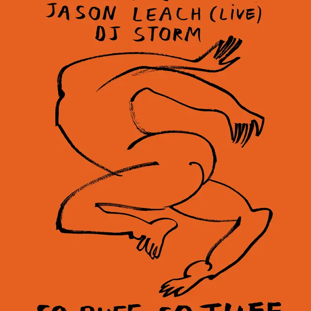 dessin d'un corps sur fond orange