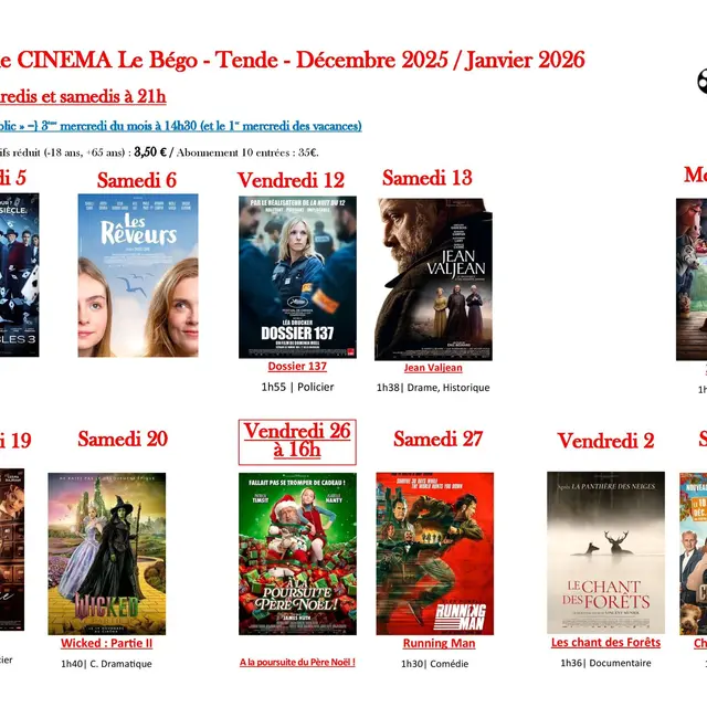 Séances de cinéma à Tende_Tende