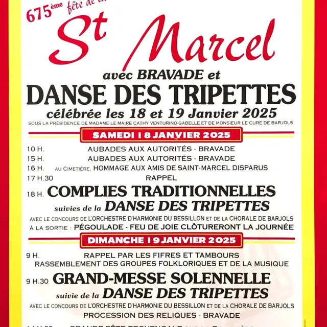 Petite fête de la Saint Marcel :  célébrations religieuses, bravades et danse des Tripettes_Barjols