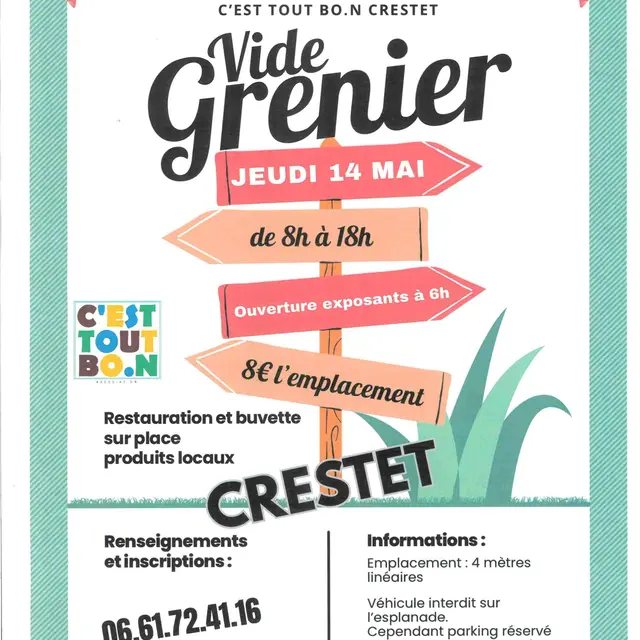 Vide grenier - Association C'est tout bon_Crestet