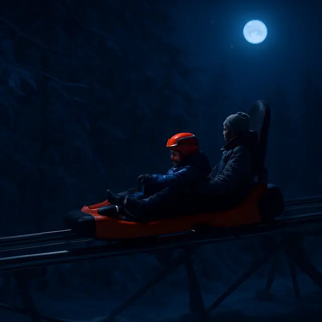 Luge sur Rail en nocturne_Les Carroz-d'Arâches