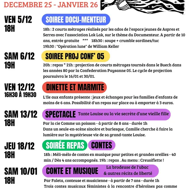 Soirée repas et contes_Trescléoux