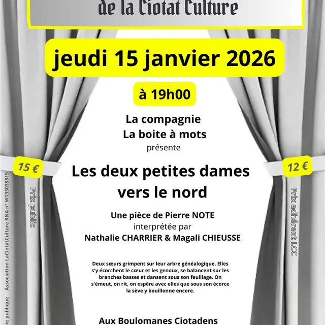 Théâtre de Poche - Les deux petites dames vers le nord avec la compagnie La Boîte à Mots_La Ciotat