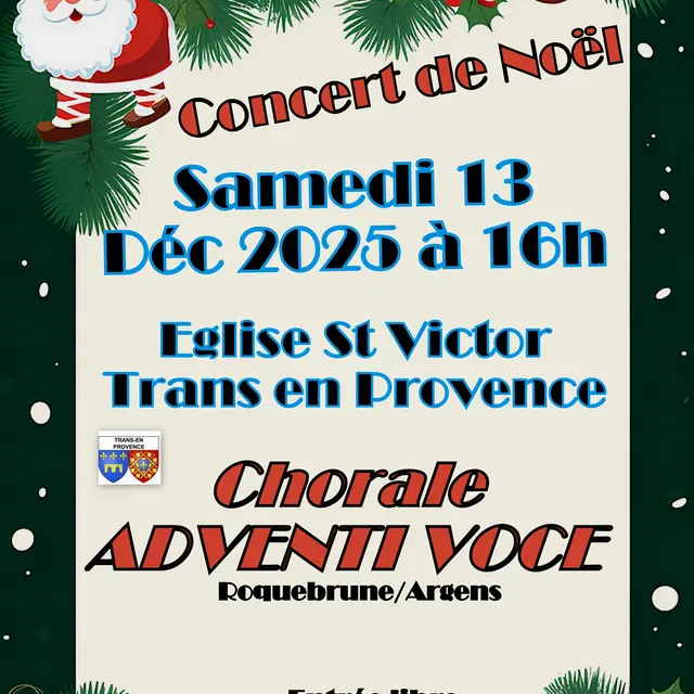 Concert de Noël avec la chorale Adventi Voce_Trans-en-Provence