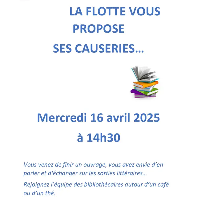 Bibliothèque La Flotte - Causeries Avril