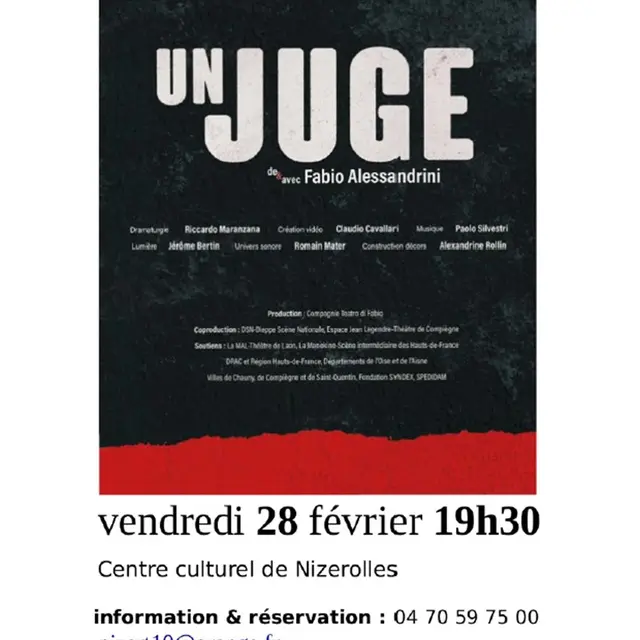 Pièce de théâtre Un juge de et avec Fabio Alessandrini_Nizerolles