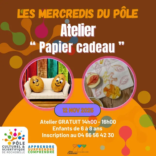 Les Mercredis du Pôle -  Atelier Papier Cadeau