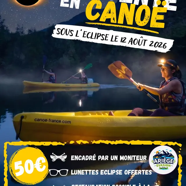 Descente nocturne en canoë avec Ariège Evasion_Ornolac-Ussat-les-Bains