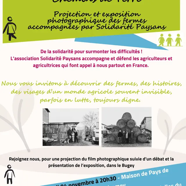 Chemins de Terre : Projection et exposition photographique de fermes par Solidarité paysans_Champagne-en-Valromey
