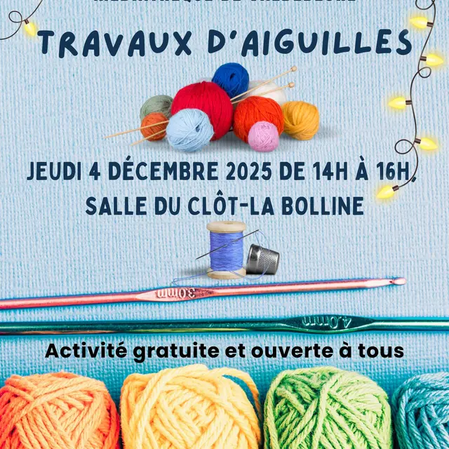 Travaux d'aiguilles à la Médiathèque de Valdeblore._Valdeblore