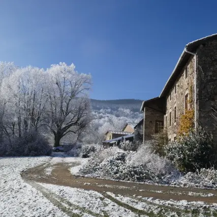 La grange du Phaux sous la neige