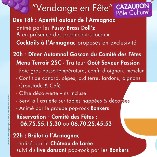 Terroir en Fête - Programme  Vendange en Fête - Samedi 18 Octobre 2025_Cazaubon
