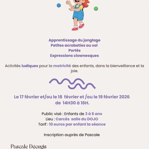 Ateliers ludiques : Mini-acrobates (enfant 3-6 ans)_Carcès