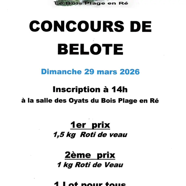 Concours de belote du Club de la Bonne Entente_Le Bois-Plage-en-Ré