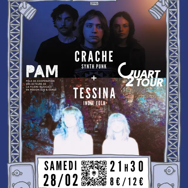 Concert de synth punk du groupe Crache et indie folk de Tessina_La Ciotat