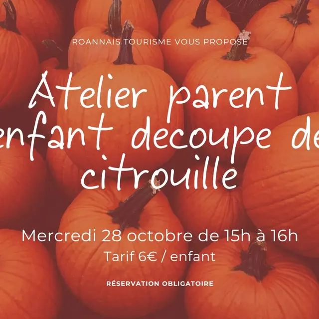 Atelier parent/enfant : découpe de citrouille pour Halloween_Roanne