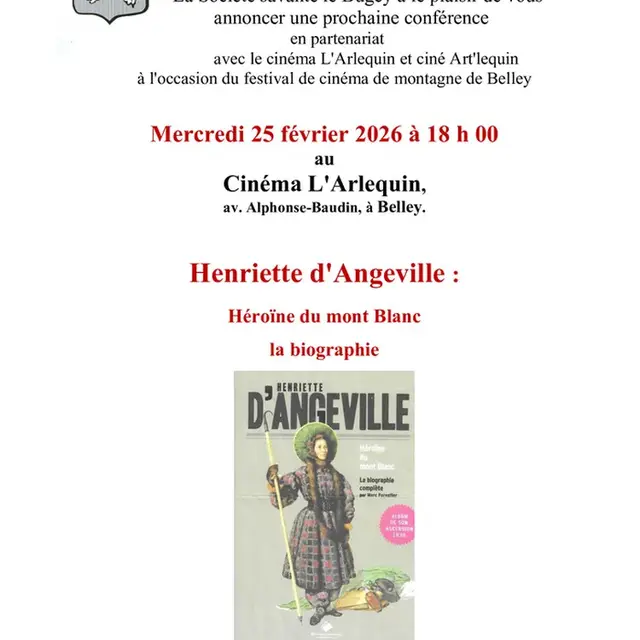 Conférence Henriette d'Angeville, héroîne du Mont Blanc_Belley