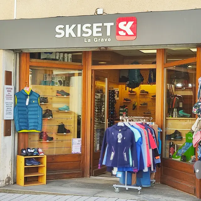 Devanture magasin de sport Skiset La Grave