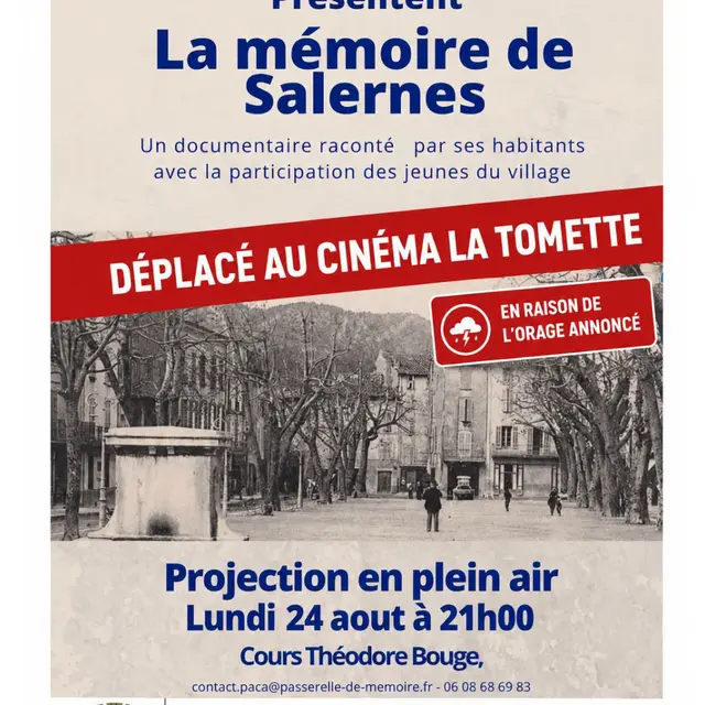 La mémoire de Salernes -DEPLACE AU CINEMA LA TOMETTE_Salernes