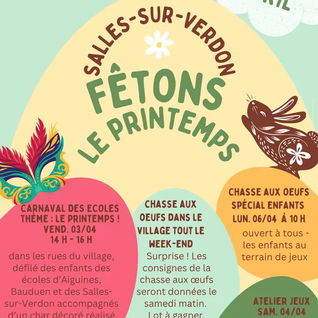 Chasse aux oeufs dans le village