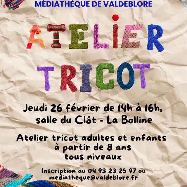 Atelier Tricot - Médiathèque de Valdeblore