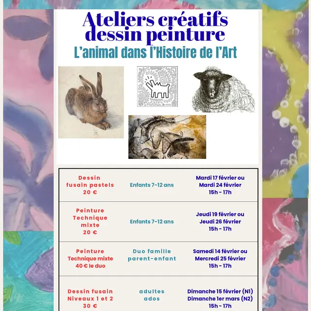 Ateliers créatifs dessin & peinture - Vacances de février_Tourrettes
