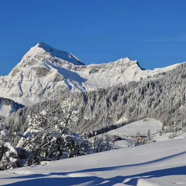 Vue sur le Mont-Charvin de Notre Dame de Bellecombe