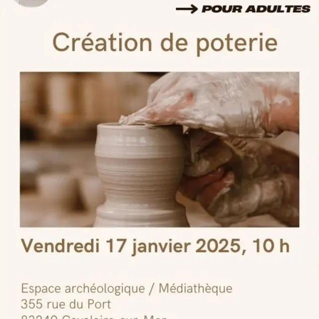 Atelier de l'archéologue : Poterie pour les adultes_Cavalaire-sur-Mer